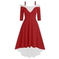 thumbnail image 1 of FcBaudy Robe à Manches Longues Col en V, Robes d'Été pour Femmes, Robes d'Été Mode Mi-Longues Sans Manches Imprimé Vintage de Noël pour Femmes, 1 of 3