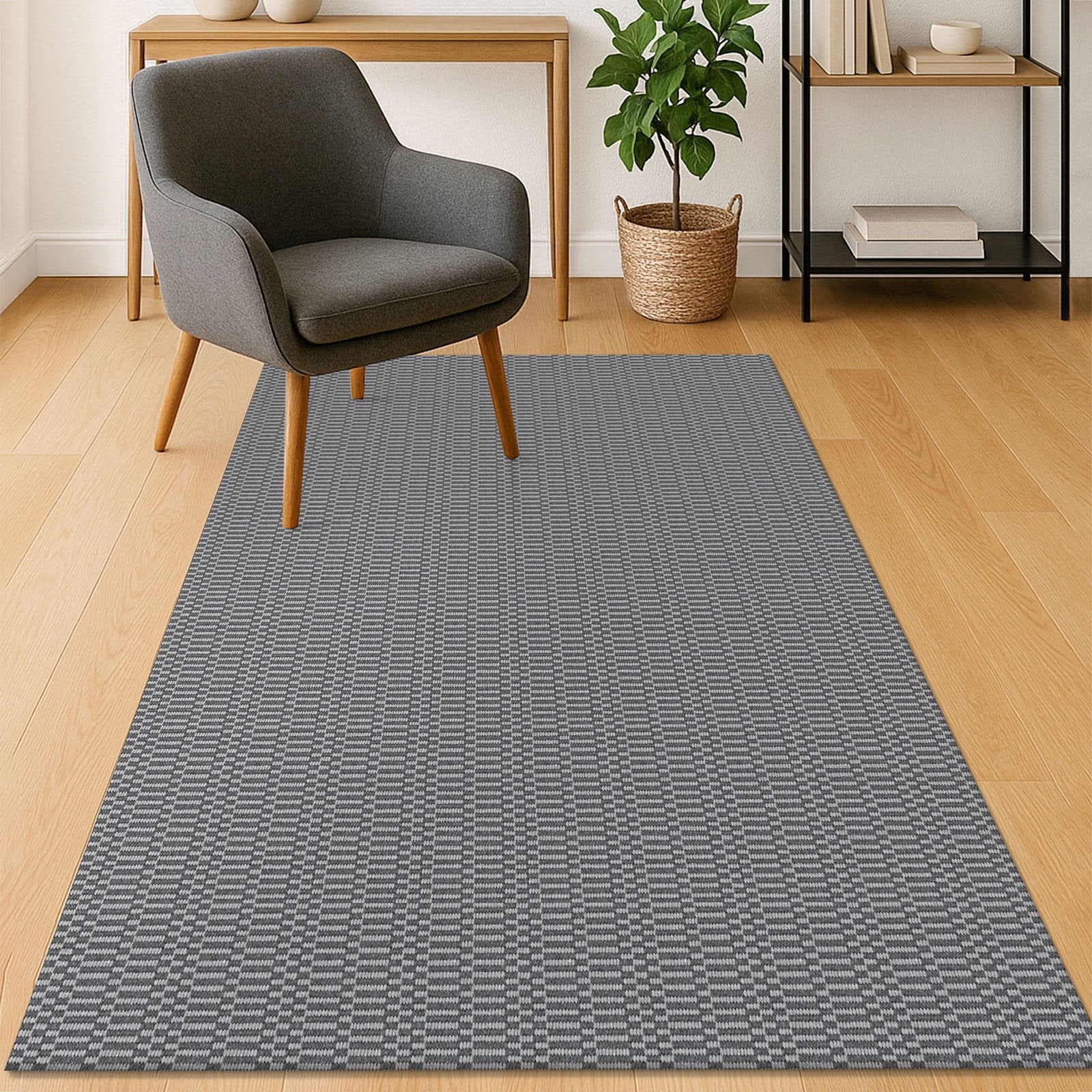 iOhouze Washable Rugs 3x5 ft Area Rug Entryway Rugs Rubber Backed Throw Rugs Indoor Door Mat Kitchen Rugs Braided Floor Carpet for Entrance Bathroom Kitchen Charcoal Grey/Dark Grey