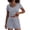 #01Gray, variant on 2 Piece Outfits for Women Solid Color U Neck Short Sleeve T-Shirt and Drawstring Shorts Casual Loungewear Sets Blue 2XL