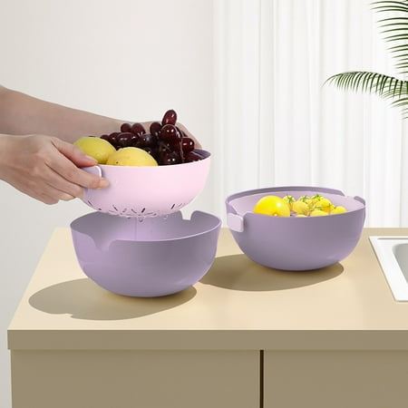 

BeforeyaynUltimate Kitchen Strainers Fruit Vegetable Washing Basket 4PCS Set- Colanders For Easy Storage - Use With Pasta Fruit Berries & Veggies