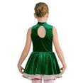 thumbnail image 2 of Doomiva Kids Girls Christmas Dance Dress Xmas Gingerbread Man Roleplay Dress Up Ballet Velvet Dance Tutu Dress Party Green 14, 2 of 7