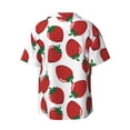 thumbnail image 2 of Xecao offers the Hand Drawn Strawberry for Men's Casual Short-sleeved Shirt, a button-up collared shirt with a pocket, perfect for beach vacations and yacht travel in the 3X-Large size., 2 of 7