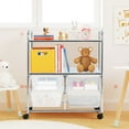 thumbnail image 5 of Costway 4Drawer Rolling Storage Cart Shelf Scrapbook Paper Office School Organizer Black White, 5 of 8