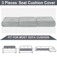 thumbnail image 3 of Furniture Cover NAISI Funda de cojín elástica de terciopelo de 3 piezas para sofá, gris claro, 3 of 6