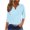 Light Blue, variant on Vivianyo HD Women's Spring Fall Eyelet Embroidery Tunic Top, V Henley Three Quarter Sleeve Button Front Casual Pullover Shirts for Women, Women's Light Blue, Sizes S-2XL