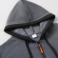 thumbnail image 6 of hoksml Men's Full Zip Hooded Sweatshirt, Contrast Trim Drawstring Hoodie Jacket with Kangaroo Pocket and Ribbed Cuffs, Casual Long Sleeve Outerwear, 6 of 8