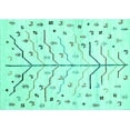 thumbnail image 1 of Ahgly Company Machine Washable Indoor Rectangle Solid Turquoise Blue Modern Area Rugs, 4' x 6', 1 of 4