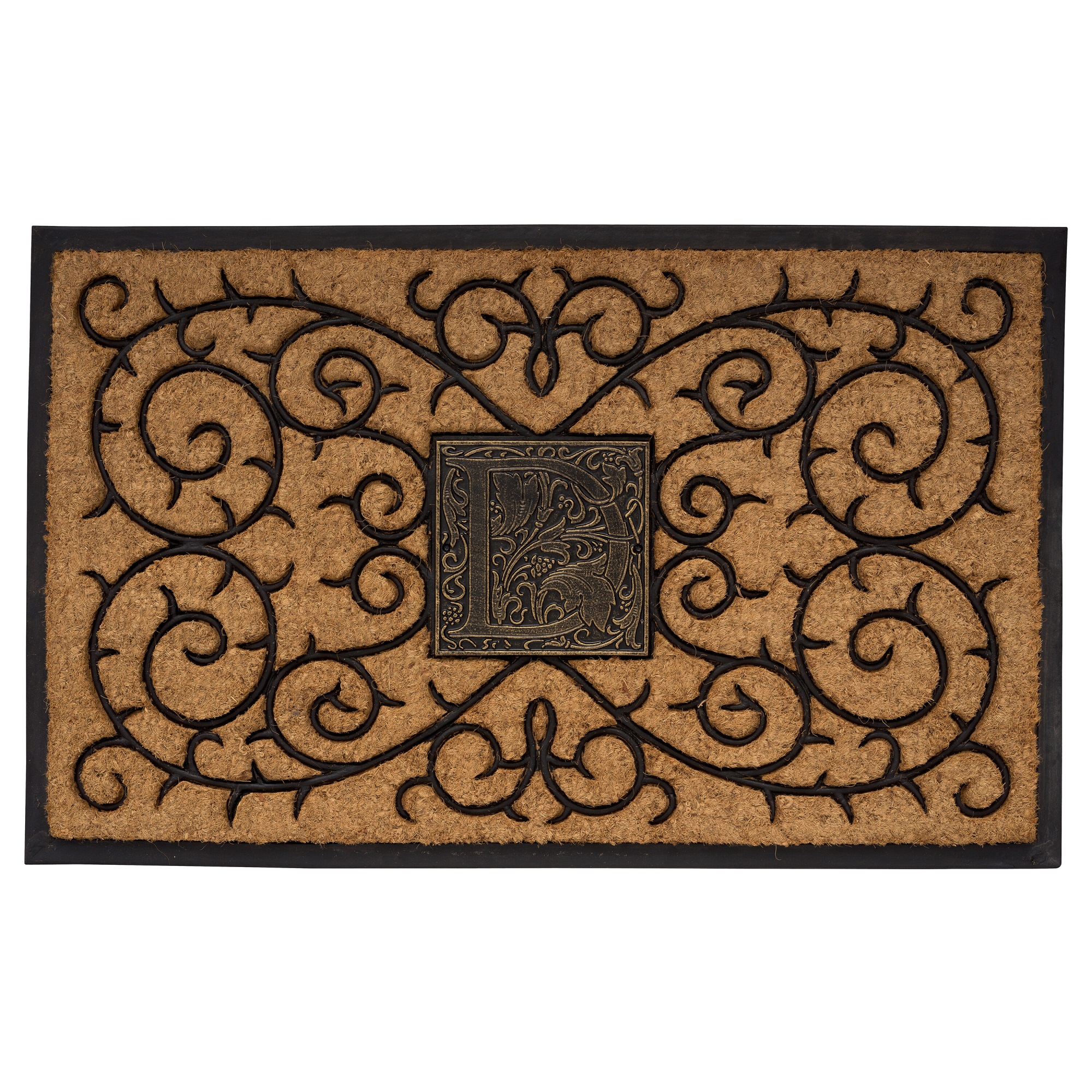 Personalized Monogram Coir Door Mat1739BGBlack / Gold Walmart Canada
