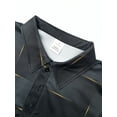thumbnail image 3 of Men's Short Sleeve Zipper Casual Slim Fit Printed Golf Polo Shirt Tops Black M, 3 of 7