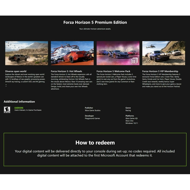 Microsoft Xbox Series X Console 1TB - Forza Horizon 5 Premium Edition  Bundle