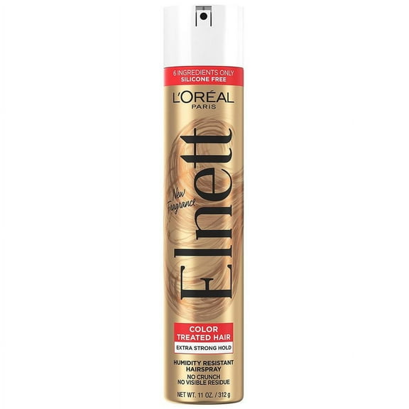 L,Oreal Paris Elnett Satin Extra Strong Hold Hairspray - Color Treated Hair 11 Ounce (1 Count) (Packaging May Vary)