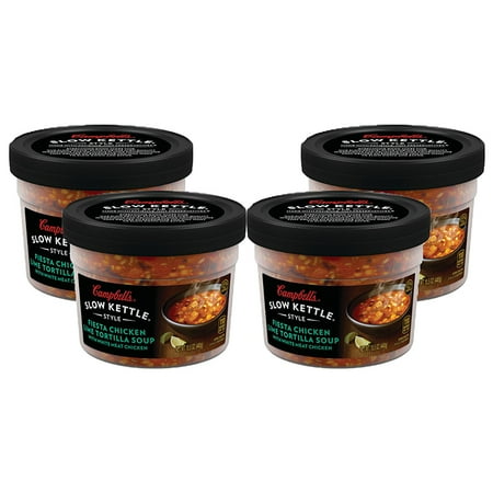 - (3 Pack) Campbell's Slow Kettle Style Fiesta Chicken Lime Tortilla Soup with White Meat Chicken, 15.5 oz. Tub