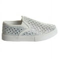 thumbnail image 3 of Badgley Mischka Girls Slip On Rhynestones Sneakers. (Little Girls/Big Girls) - White, 3, 3 of 7