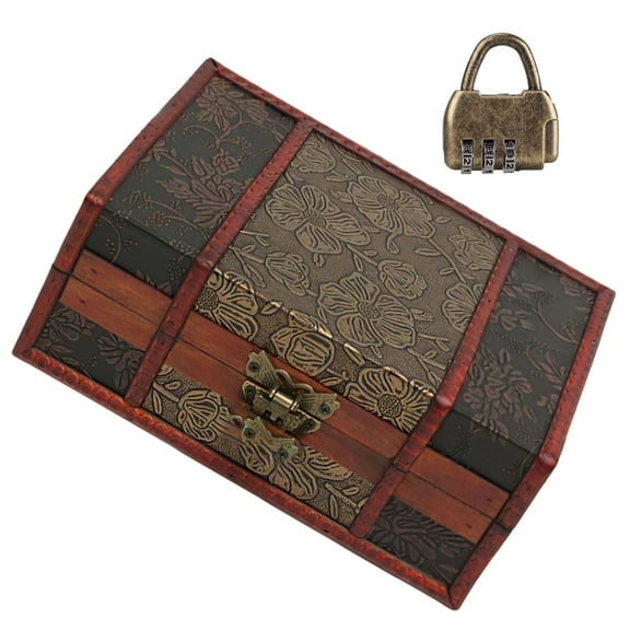 Handcraft Sturdy Wood Suitcases Styles Box Convenient for Home Decoration