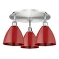 thumbnail image 2 of Innovations Lighting  Ballston - 3 Light 19" Flush Mount Satin Nickel/Red, 2 of 5