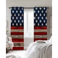 thumbnail image 2 of American Flag Blackout Curtains for Bedroom, Thermal Insulated Drapes, Vintage USA Flag Wooden Black Out Curtains 63 Inch Long Room Darkening Kitchen Curtains 42"x63" 2 Panels, 2 of 8