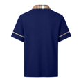 thumbnail image 4 of Zimjoy Men's Polo Shirt Short Sleeve Waffle Knit Casual Golf Polo Plaid Collar Stylish Button Down Business Casual Shirt for Men Navy L, 4 of 7