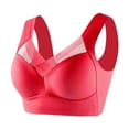 thumbnail image 3 of Sakmal Bras for Women Everyday Jelly Lace Bralette Comfortable Red Bras for Women 3X, 3 of 4