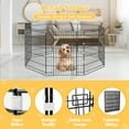 thumbnail image 4 of HiiKaa Dog Pen Indoor Outdoor-Foldable Metal Puppy Playpen with Door for Dogs,Cats or Small Animals,8 Panels 30in,Black, 4 of 9