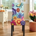 thumbnail image 4 of TSOVTHRID Butterfly Boho Mandala Floral Print Table Cloth with Dining Chair Slipcovers Set Rectangle Tablecloth Stretchable Anti-Dust Chair Protector Cover Kitchen Decor, 5 Pcs, 4 of 7