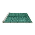 thumbnail image 2 of Ahgly Company Machine Washable Indoor Square Abstract Turquoise Blue Modern Area Rugs, 6' Square, 2 of 4