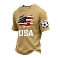 thumbnail image 2 of USA Soccer Jersey Shirts for Men 2026 Country Team Short Sleeve Crew Neck 2D Graphic Football Shirt Retro Streetwear Top Khaki S, 2 of 4
