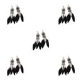 thumbnail image 2 of Pendientes bohemios Jumpingount de flecos negro 5Conjunto, 2 of 6