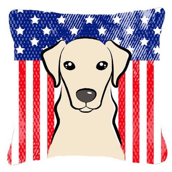 American Flag and Dog Fabric Decorative Pillow