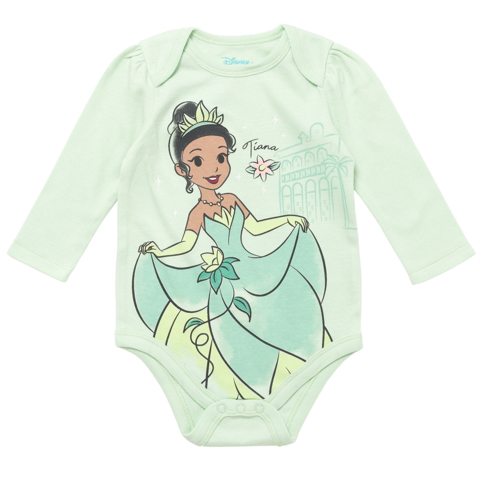 Disney Princess Rapunzel Jasmine Belle Newborn Baby Girls 5 Pack Bodysuits Newborn to Infant
