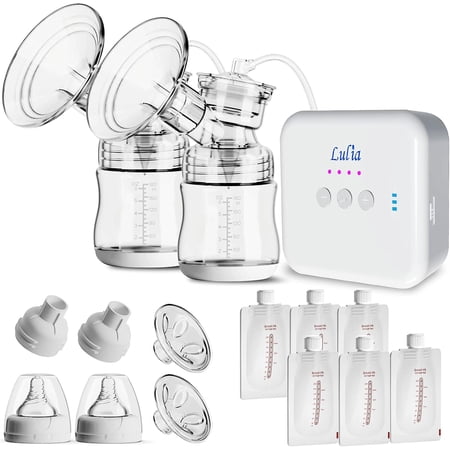 Double Electric Breast Pump, Pain Free Breastfeeding Pump with 3 Modes & 4 Levels, Portable Rechargeable Breast Pumps for Travel, Home, Driving & Office