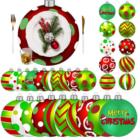 Set de manteles individuales y posavasos Geosar 200 Green Elf Christmas