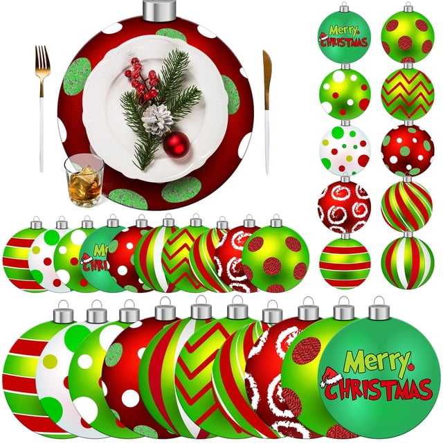 Set de manteles individuales y posavasos Geosar 200 Green Elf Christmas