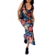 thumbnail image 5 of Vestido lencero Tsseiatte para mujer, sin mangas, cuello en V, con lazo, estampado floral, largo, de encaje y patchwork, para verano, 5 of 8
