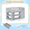 thumbnail image 3 of Costway Twin Size Loft Bed with LED Lights Underbed Space Drawers Shelves Ladder Gray, 3 of 10