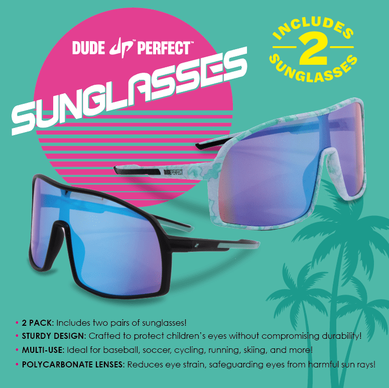 Dude Perfect UVA/UVB Protection Sunglasses, 2-Pack for Office