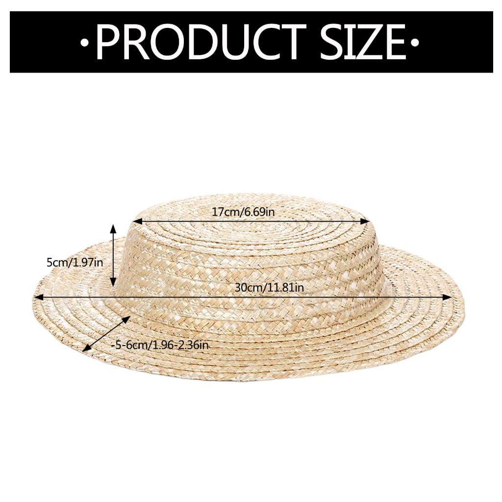 Victorian Straw Bonnet Hat Sun Protective Vacation Flat Top Hat Base Accessory