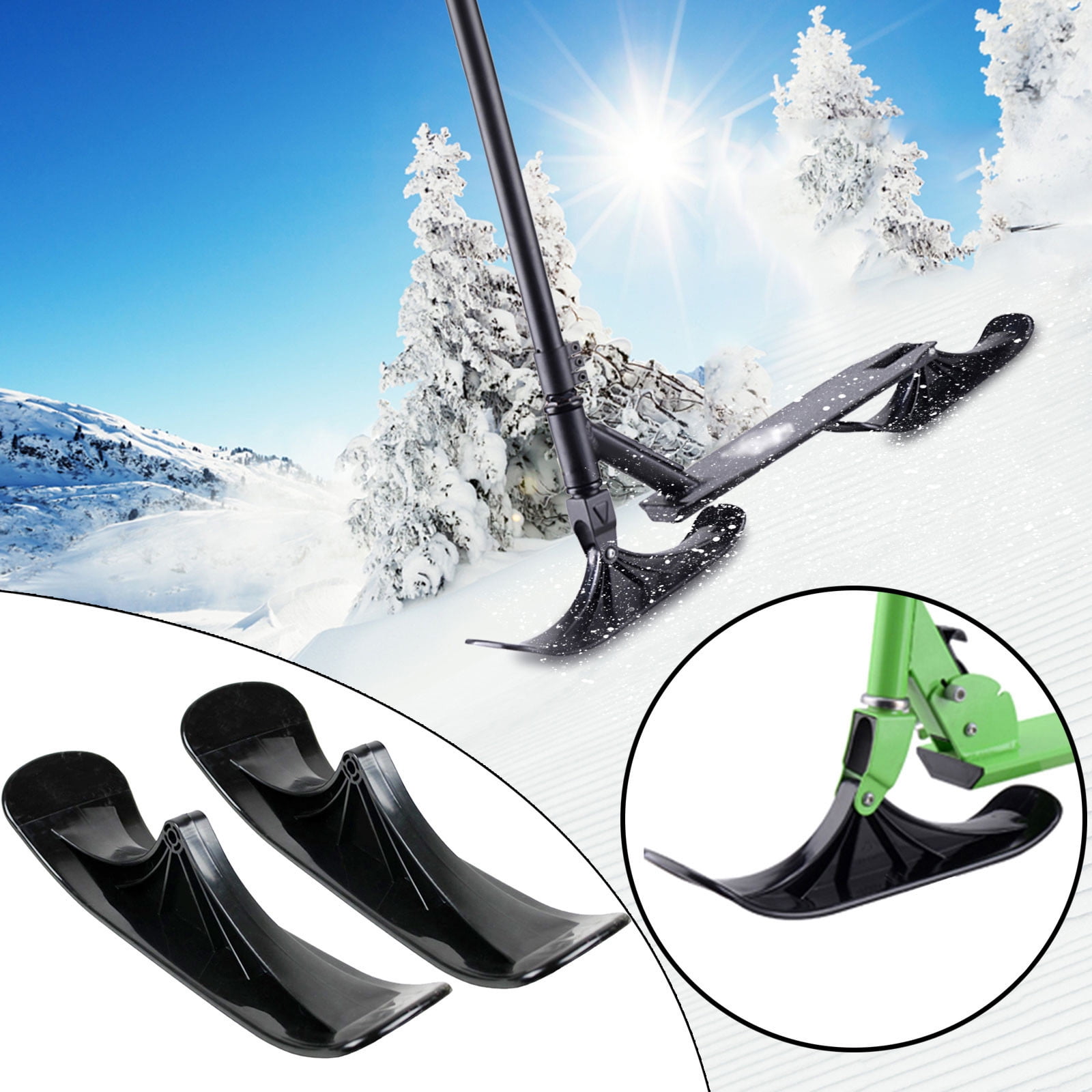 Demeras 1 Pair Of Scooter Sled Snow Sled Ski Board Sleigh Accessories Snow Scooter for Balance Bikes Sports on The Snow