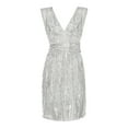 thumbnail image 5 of Ketyyh-chn99 Robe d'Été pour Femmes Robe Soleil Robes pour Femmes Robe Droite Unie pour les Vacances Robe à Enfiler Robe de Plage Argent,m, 5 of 5
