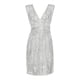 thumbnail image 5 of Vestido midi sin mangas con cuello en V y lentejuelas para mujer - Vestido de fiesta brillante - Traje de cóctel/boda/baile de graduación, 5 of 6