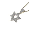 thumbnail image 3 of Collar con colgante de estrella de David Yashi hexagonal circonita cúbica micropavé hip hop personalizado para hombre, 3 of 5
