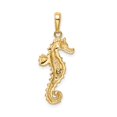 thumbnail image 3 of 14K Gold Polished Open-Backed Seahorse Pendant, 3 of 4