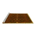 thumbnail image 2 of Ahgly Company Machine Washable Indoor Square Oriental Yellow Traditional Area Rugs, 5' Square, 2 of 4