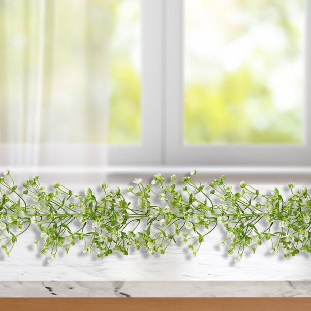 Xihbxyly Árbol Verde Artificial, Elegante Decoración Floral de Ratán, Material de Pvc Duradero, Perfecto para Interiores y Bodas, 175 Cm de Largo, 100 Flores, 50 Hojas.