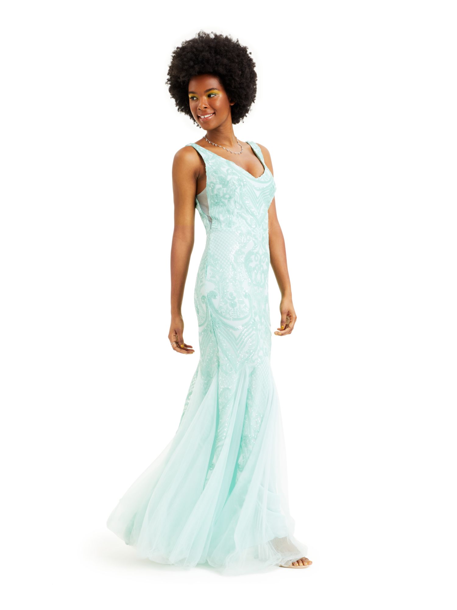 Aqua Mermaid Prom Dresses