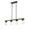 thumbnail image 3 of Millennium Lighting 4-light Metal Island Light in Matte Black/Wood Grain, 3 of 5