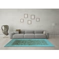 thumbnail image 3 of Ahgly Company Indoor Square Oriental Light Blue Industrial Area Rugs, 8' Square, 3 of 4