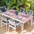 thumbnail image 2 of Happy Easter Table Cloths for 4 Foot Rectangle Tables, Colorful Spring Eggs Pink Wooden Patio Waterproof Elastic Fitted Tablecloths, Washable Rectangular Table Cover for Camping, 2 of 8