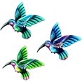 thumbnail image 1 of Colibrí de hierro forjado, esculturas de colibrí de metal para exteriores, ilustraciones de metal, esculturas de arte de pared de jardín, adornos colgantes, 3 uds. JAMW Sencillez, 1 of 5