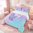 thumbnail image 3 of meiyoeat Princess Unicorn King Size Comforter Sets 3pcs,Dreamy Gradient Starry Sky Comforters King Size,Blue Purple Pink,Reversible,1 Comforter and 2 Pillowcases, 3 of 6