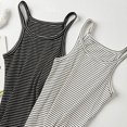 thumbnail image 6 of Wang6 Ribbed Tank Tops for Women Trendy Sleeveless Crew Neck Striped Printed Summer Tops Causal Slim Knit Stretchy Tops Shirts Tees White XL, 6 of 7